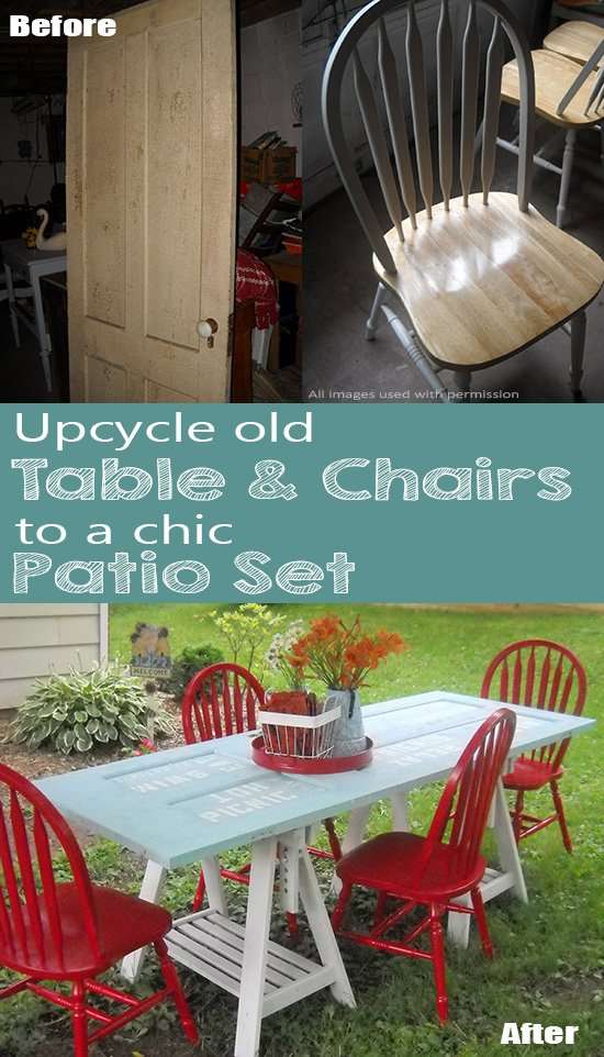 How to Turn an Old Door and Chairs Into Chic DIY Patio Set ...