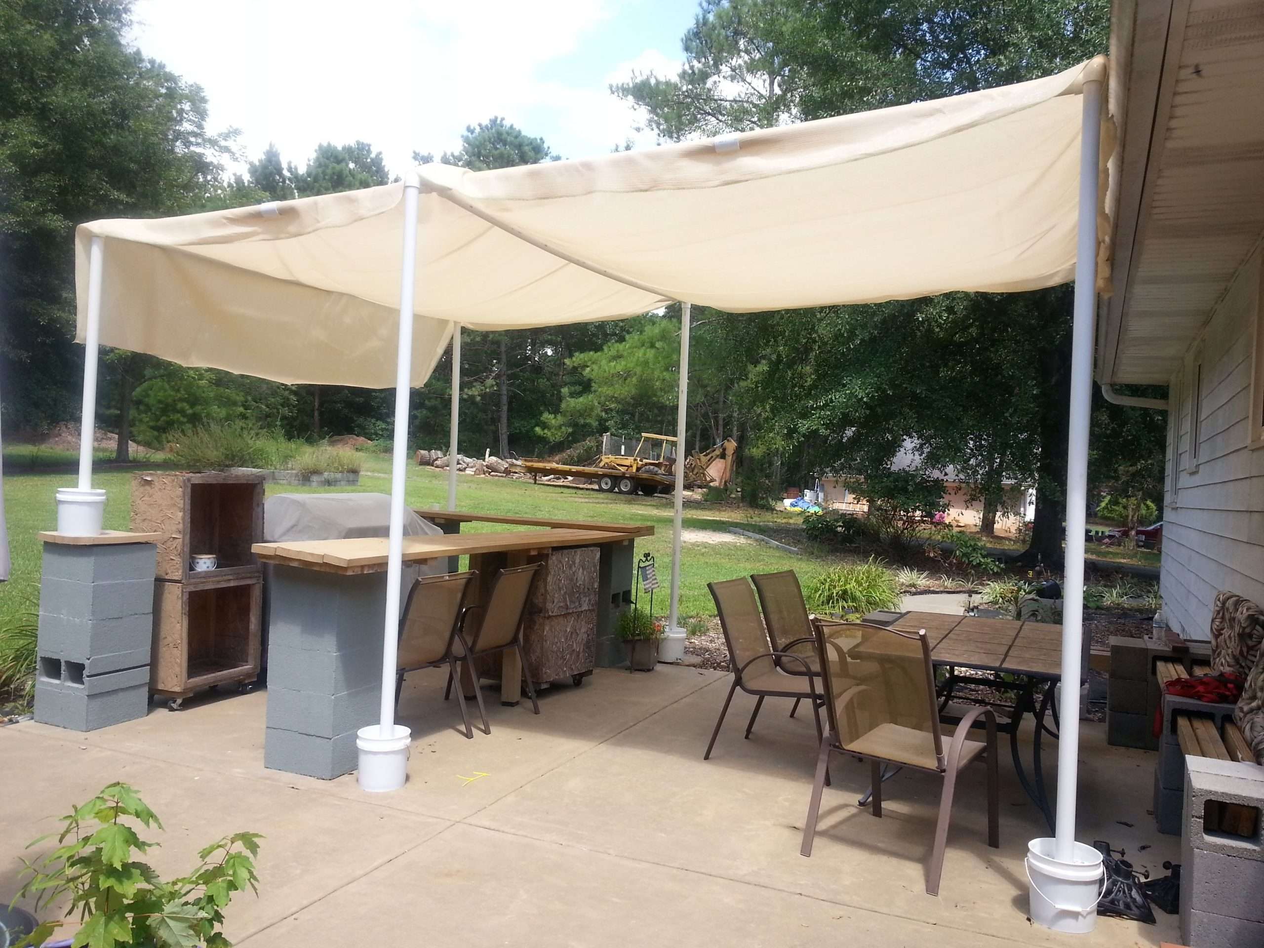 Made this canopy to cover the bar/seating area this ...