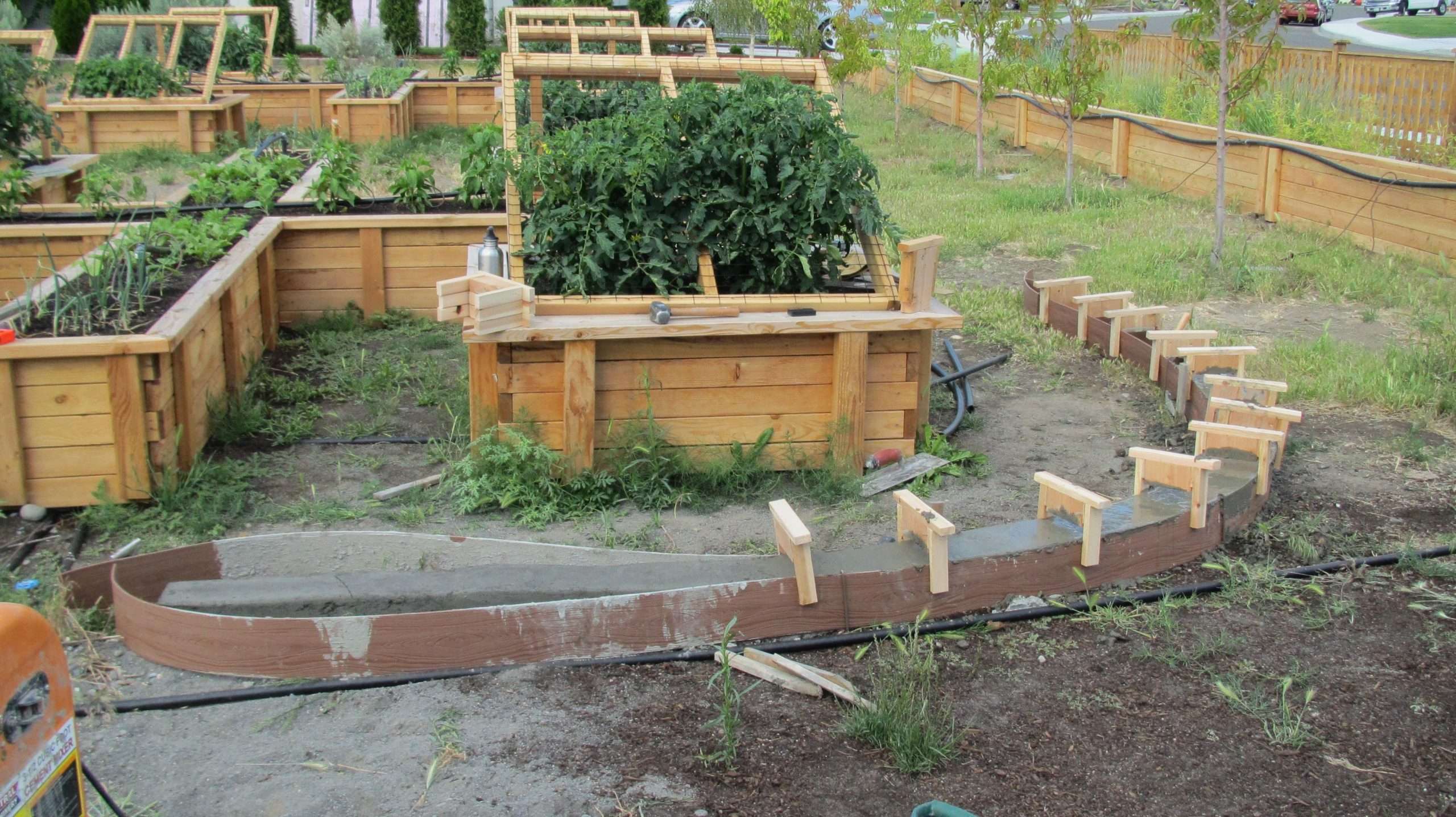 We want to put a curb edging around the raised beds. We ...