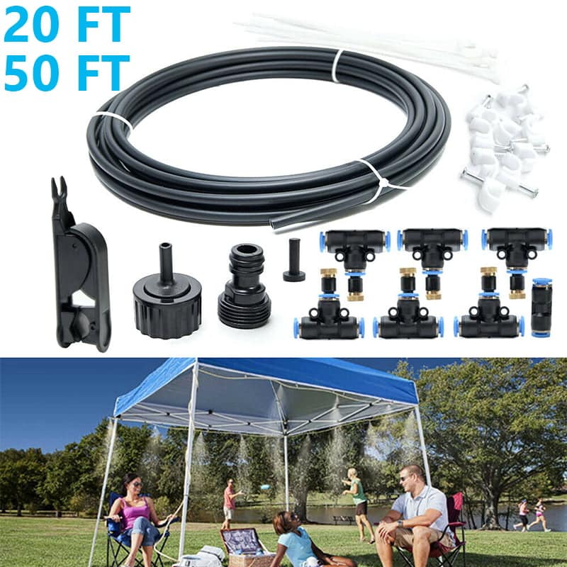 20FT/50FT Outdoor Misting Cooling System Misters for Patio Garden ...