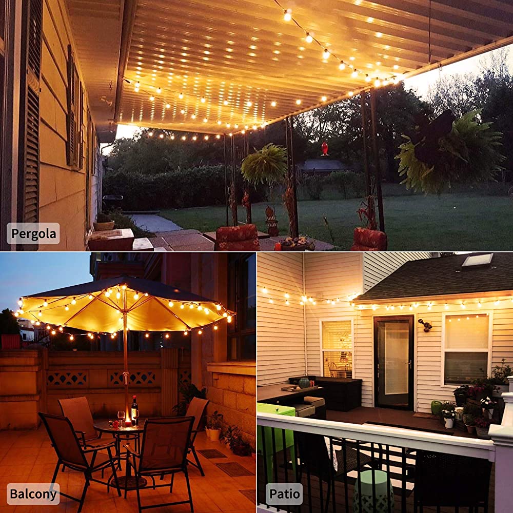 25Ft. LED G40 Outdoor Patio String Lights with 25 Shatterproof LED ...