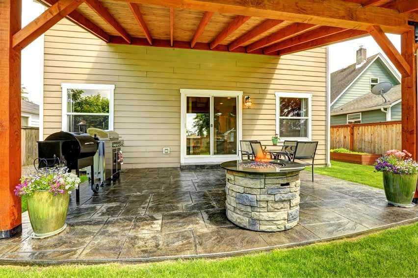 Fire Pit Be Used Under A Covered Patio, Can You Have A Fire Table Under Covered Patio
