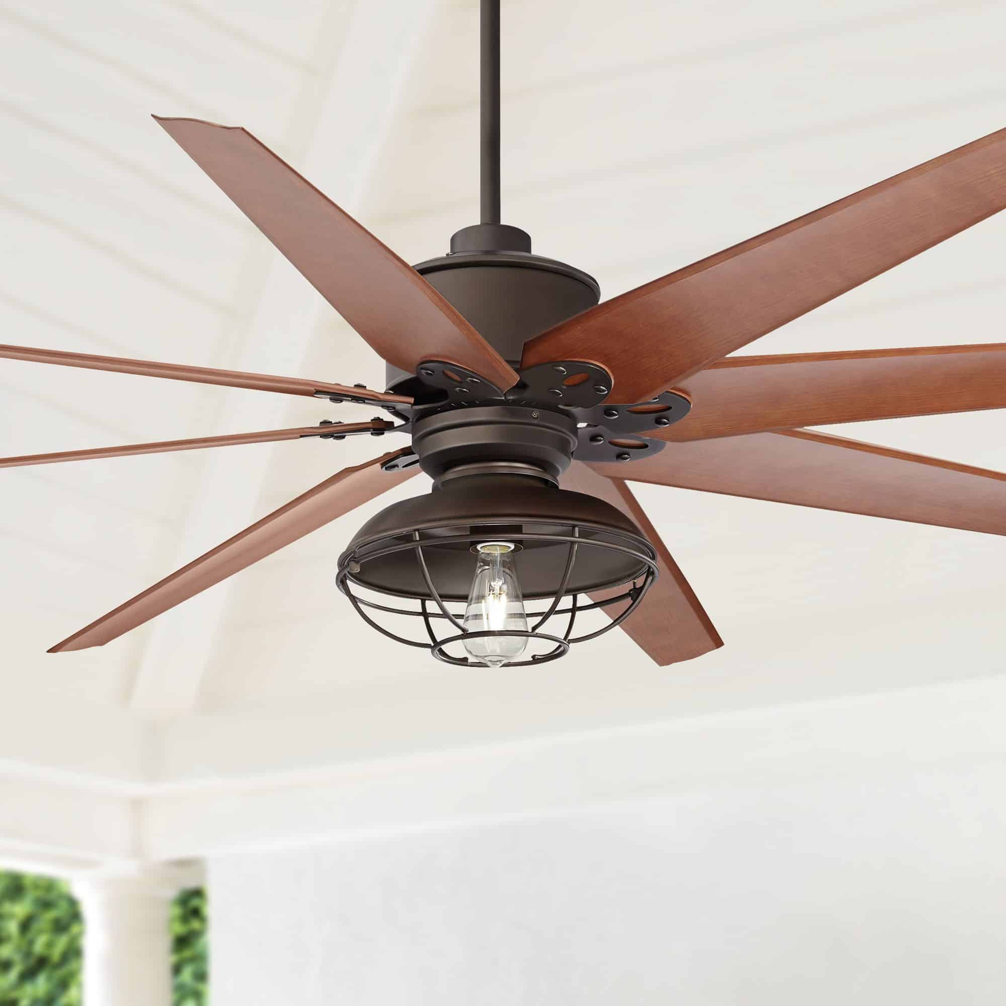72"  Casa Vieja Industrial Outdoor Ceiling Fan with Light LED Dimmable ...