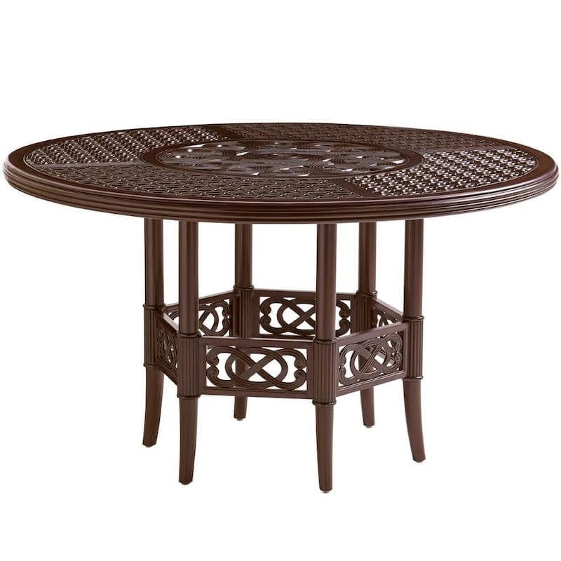 Black Sands 54 Inch Round Cast Aluminum Patio Dining Table By Tommy ...