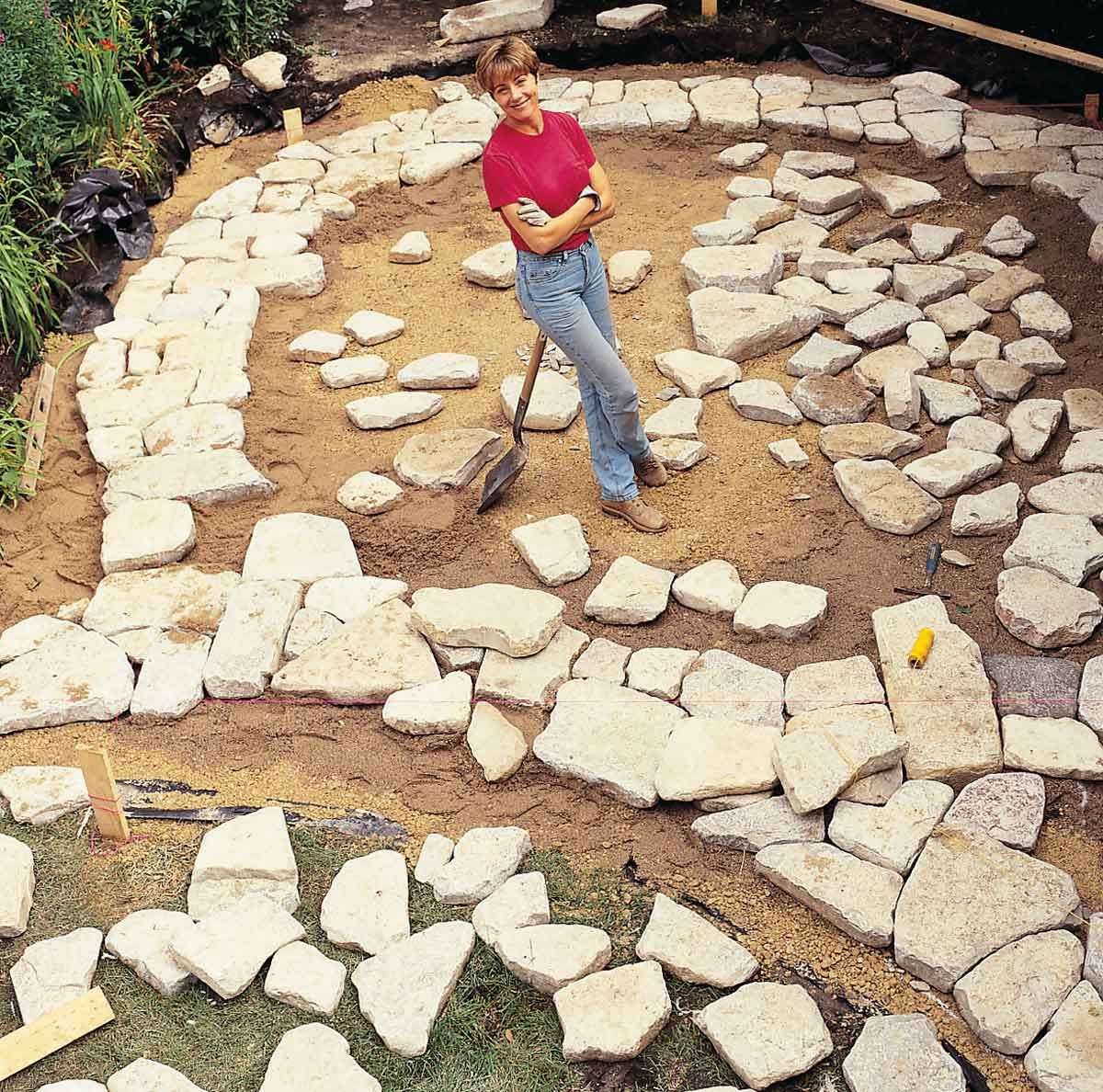 Build a Beautiful Stone and Brick Backyard Patio (With ...
