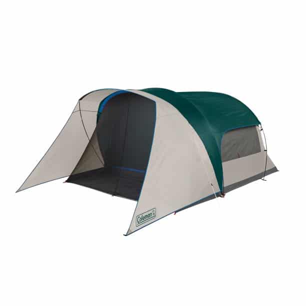 Coleman 6 Person Cabin Tent with Screened Porch, 2 Rooms, Green ...