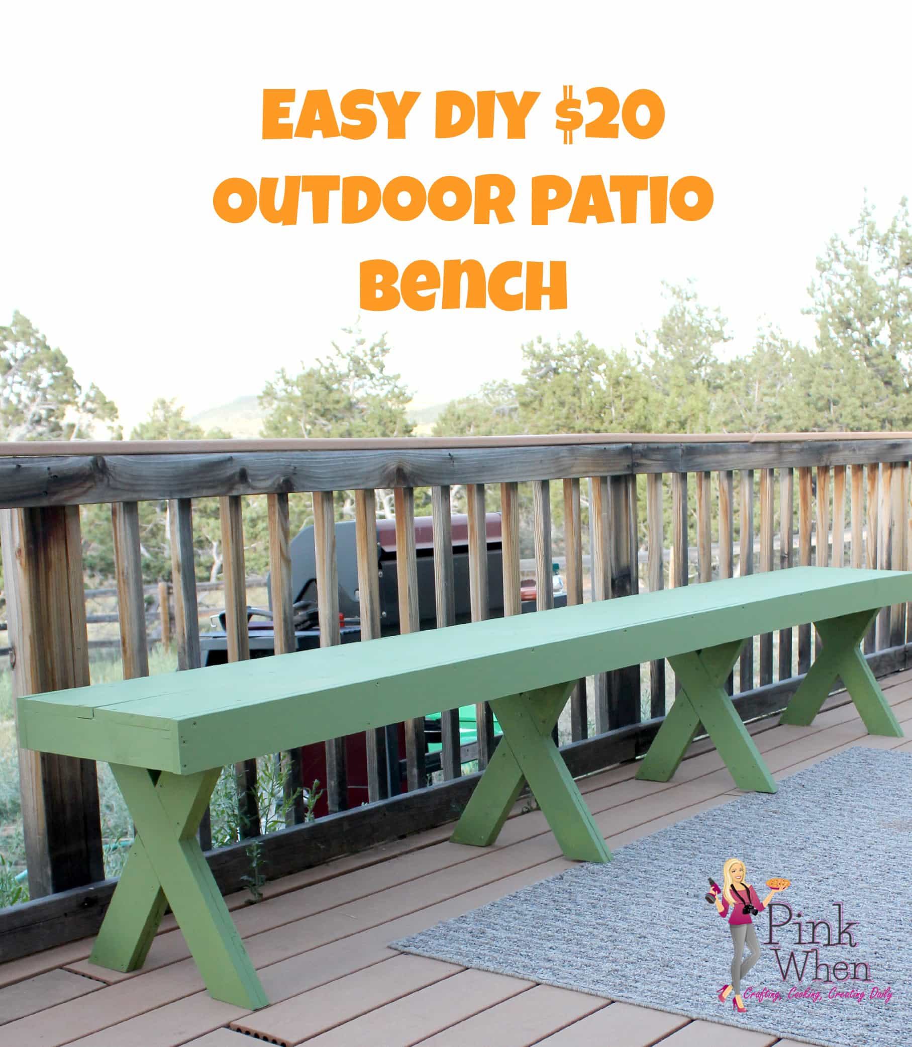DIY $20 Outdoor Patio Bench
