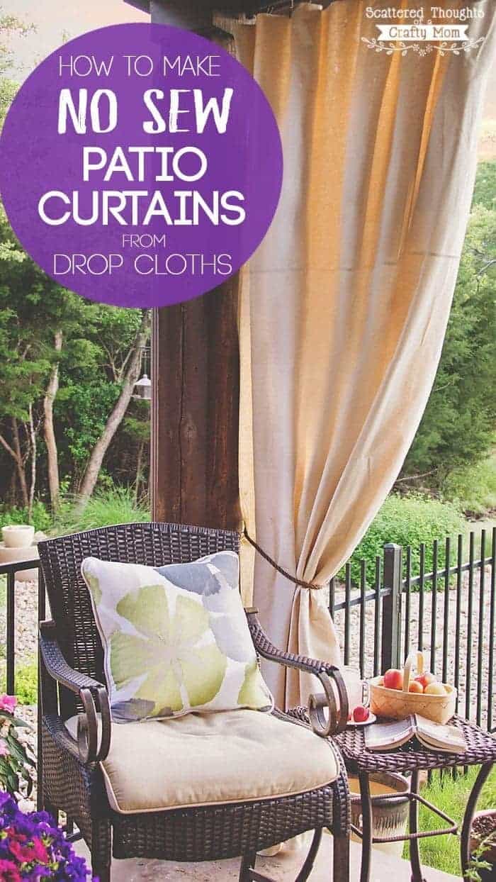 DIY Patio Curtains from Drop Cloths (with no sewing ...