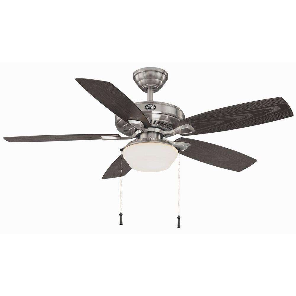 Hampton Bay Gazebo II 52 in. Indoor/Outdoor Brushed Nickel Ceiling Fan ...