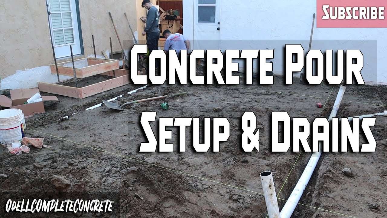 How to Setup & Form a Concrete Patio with Drains Part 2 ...
