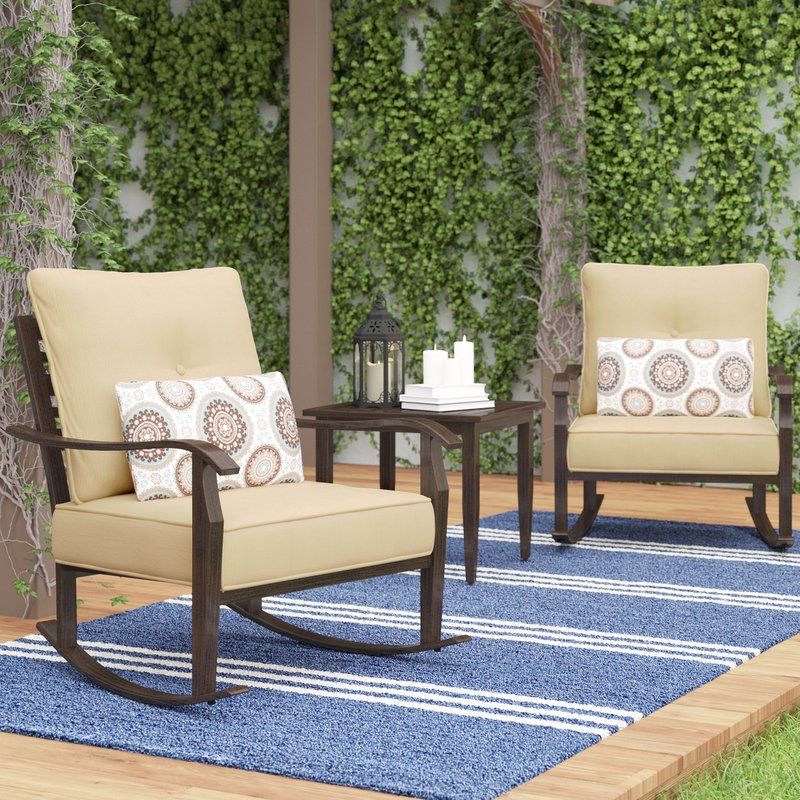 Liberty Garden Patio Scottsdale 3 Piece Dining Set with Cushions ...