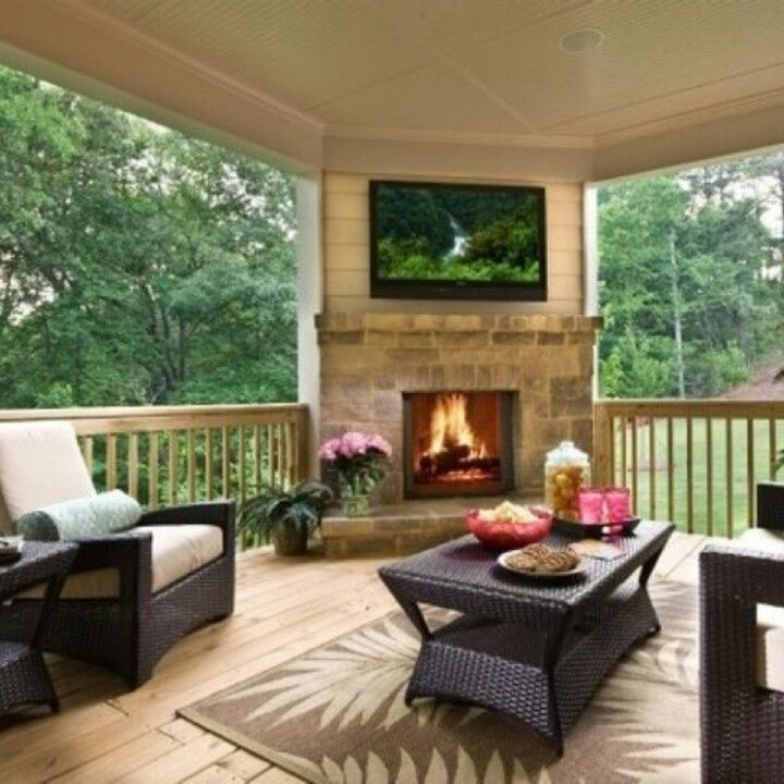 love the corner fireplace &  TV!