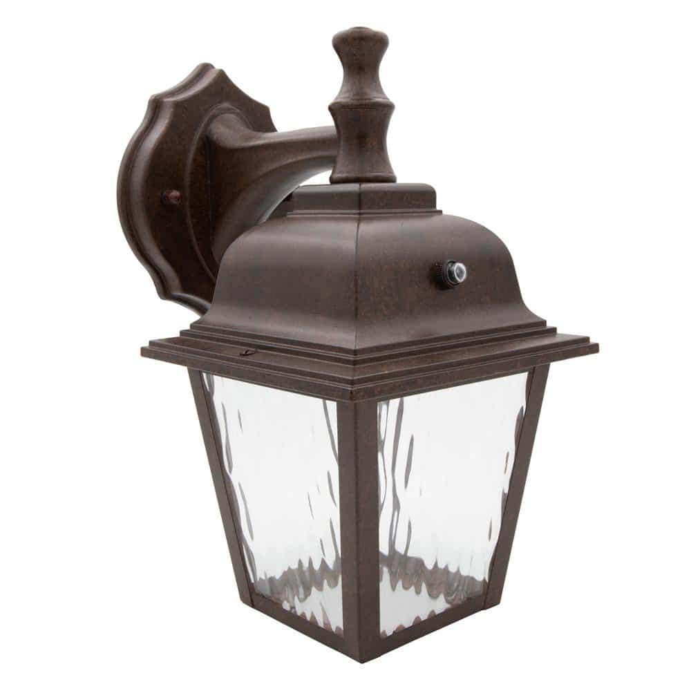 Maxxima LED Porch Lantern Outdoor Wall Light, Aged Bronze w/ Clear ...