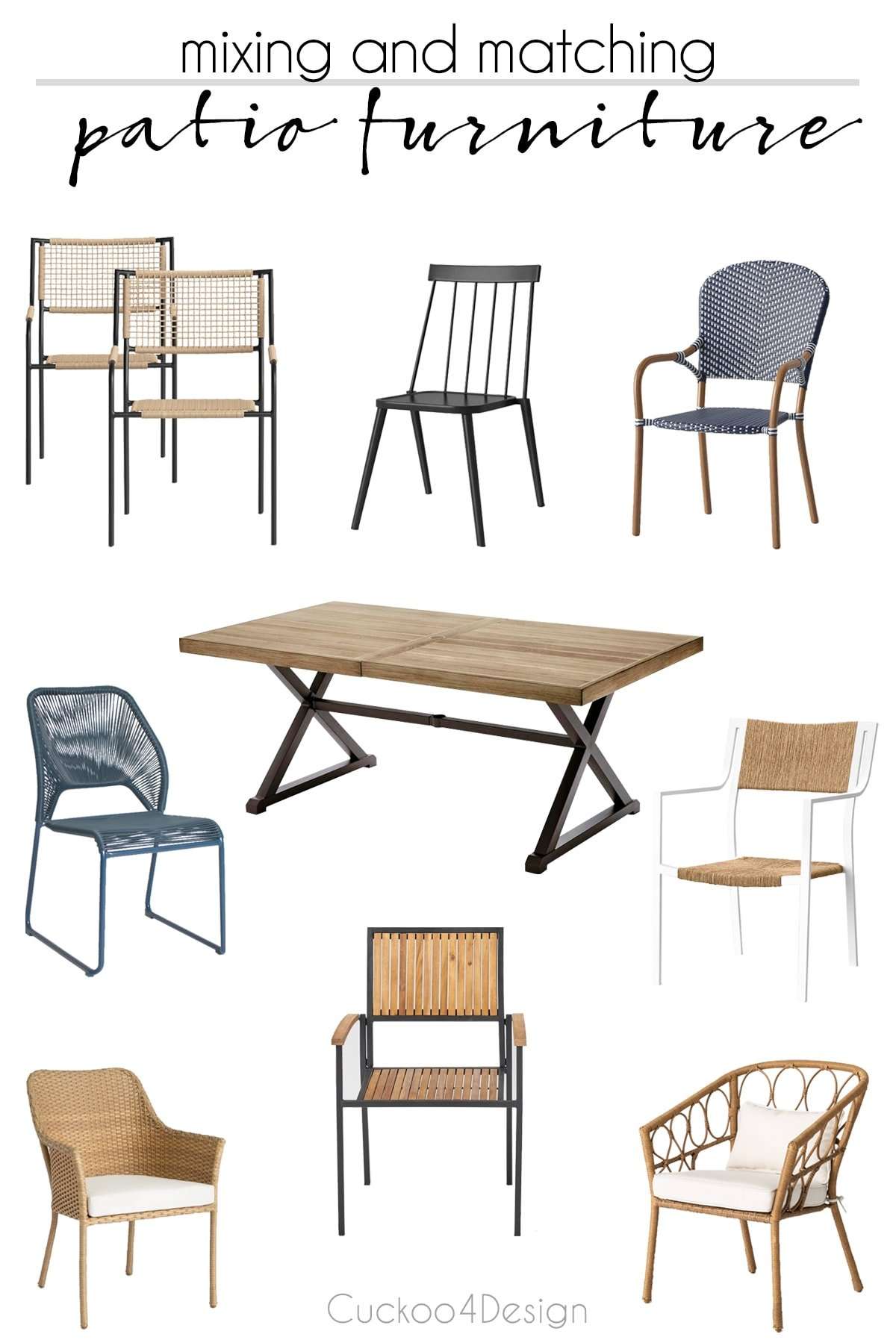 mix and match patio furniture tips