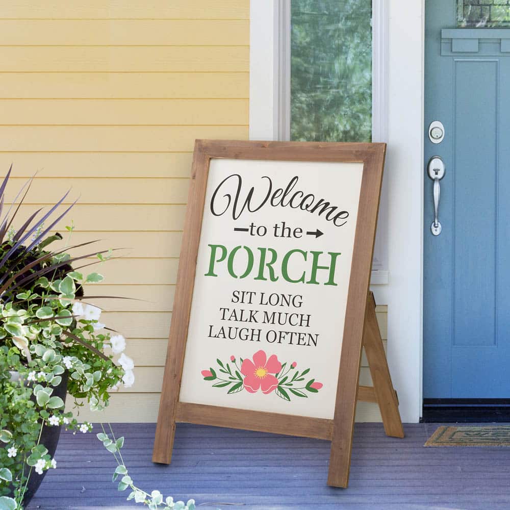 [OFFICIAL] Glitzhome 29.75" H " Welcome to the Porch"  Wood Framed Easel ...