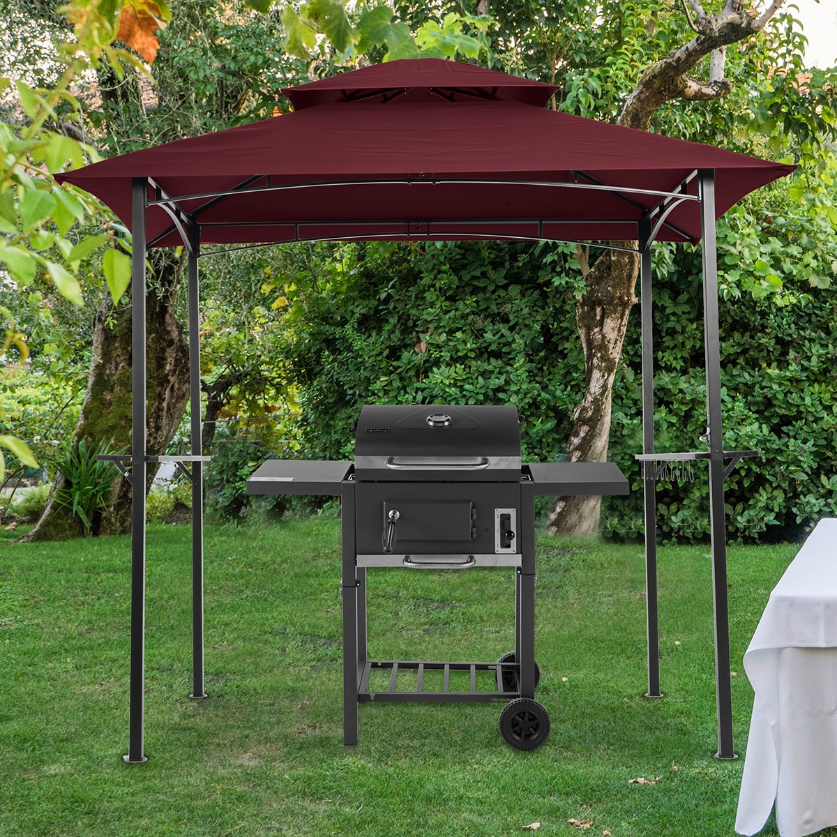 Outdoor Canopy Gazebo, 8 x 5 Ft Grill Gazebo Hardtop for Backyard ...
