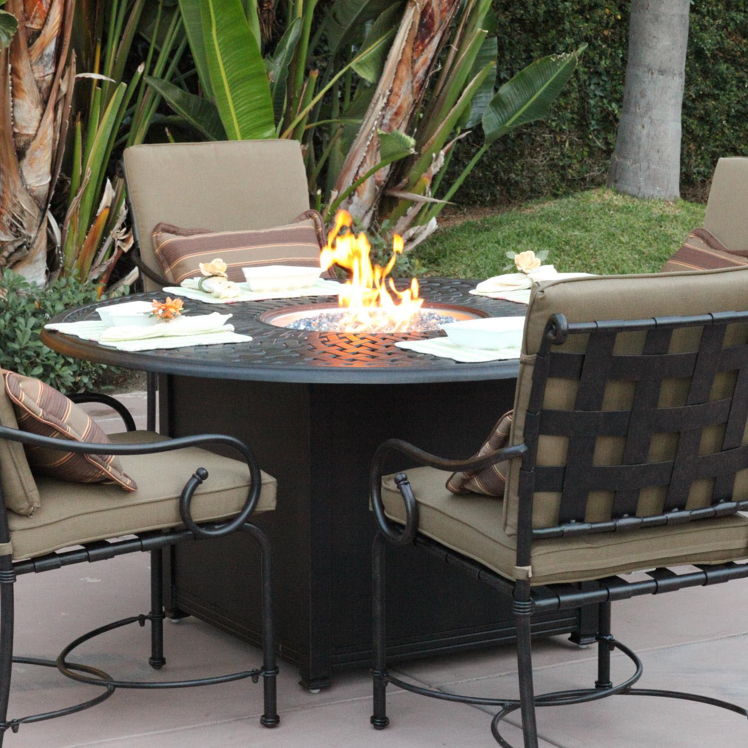 Patio Dining Table With Fire Pit