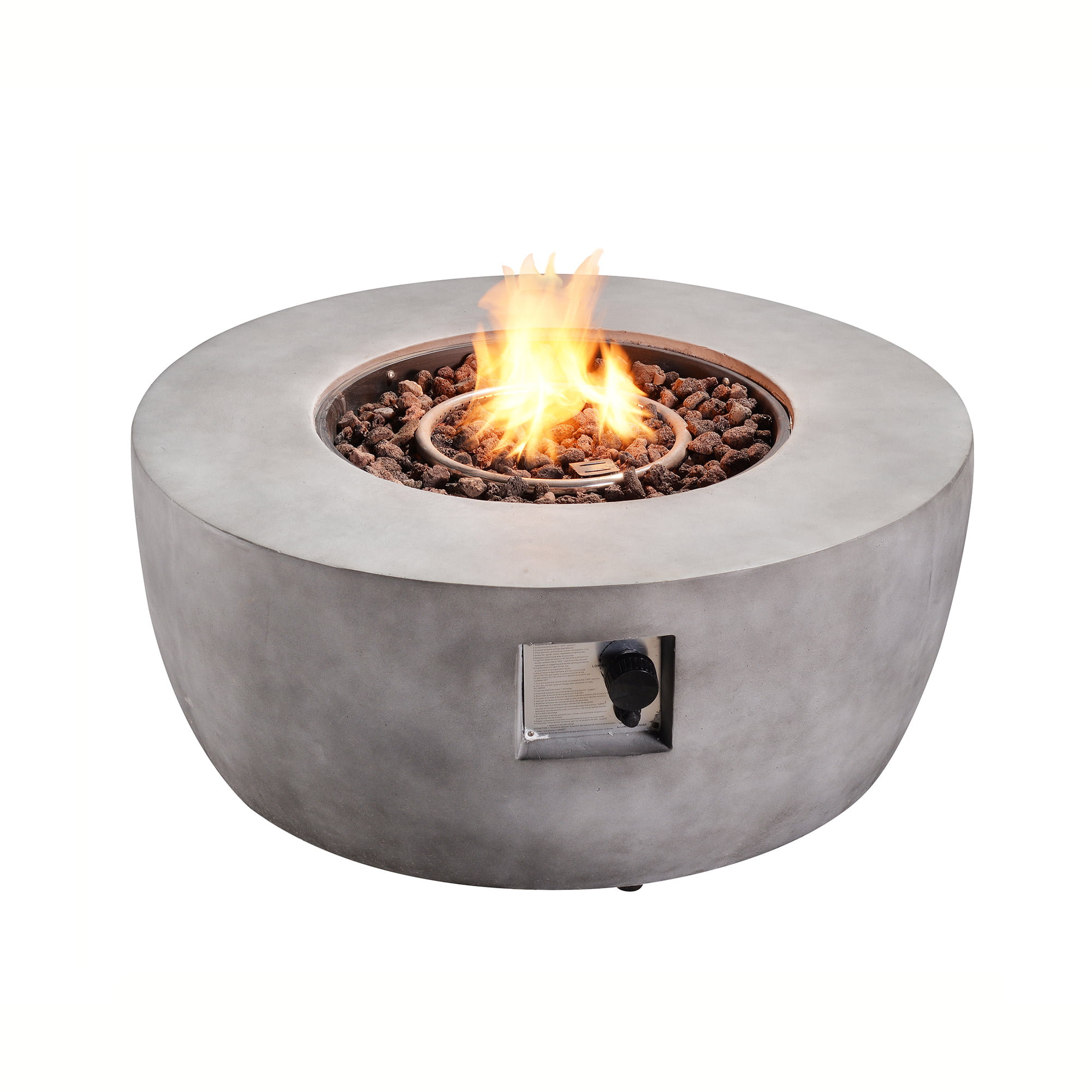 Peaktop 36"  Outdoor Round Gas Fire Pit with Concrete Base