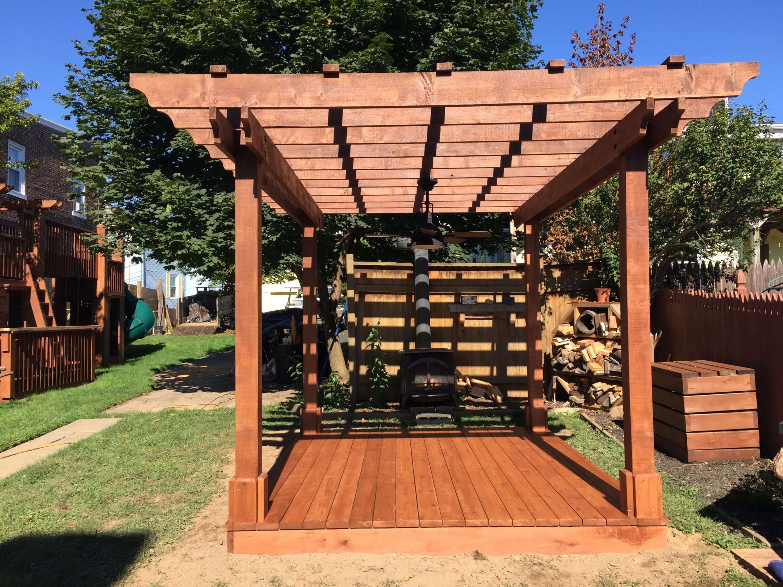 Pergola ideas: We built our pergola with a wood base and ...