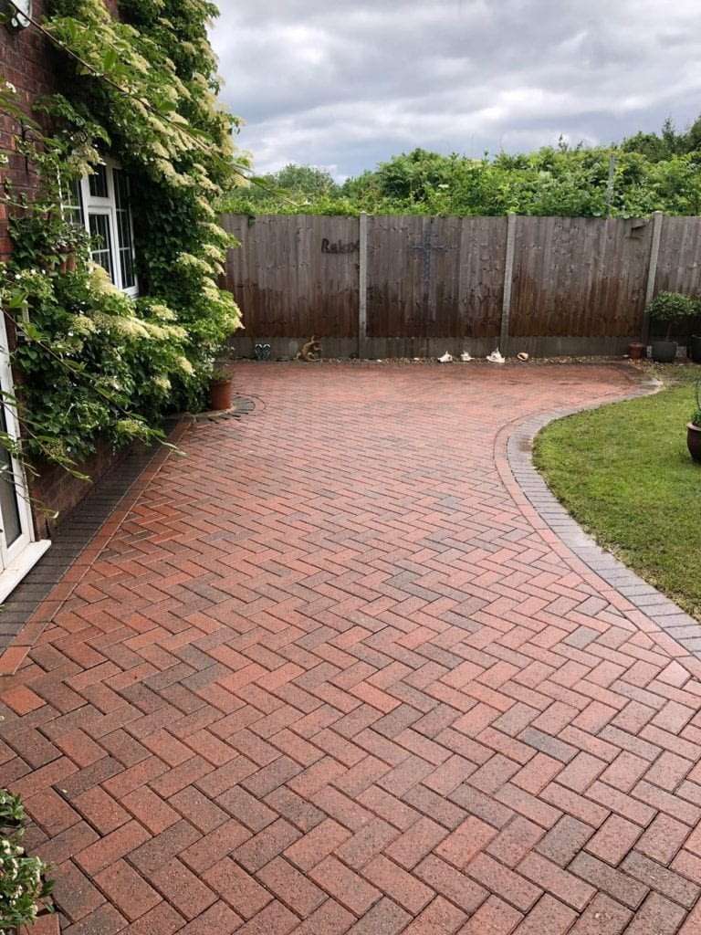 red block paving patio cleaned and restored by feel the ...
