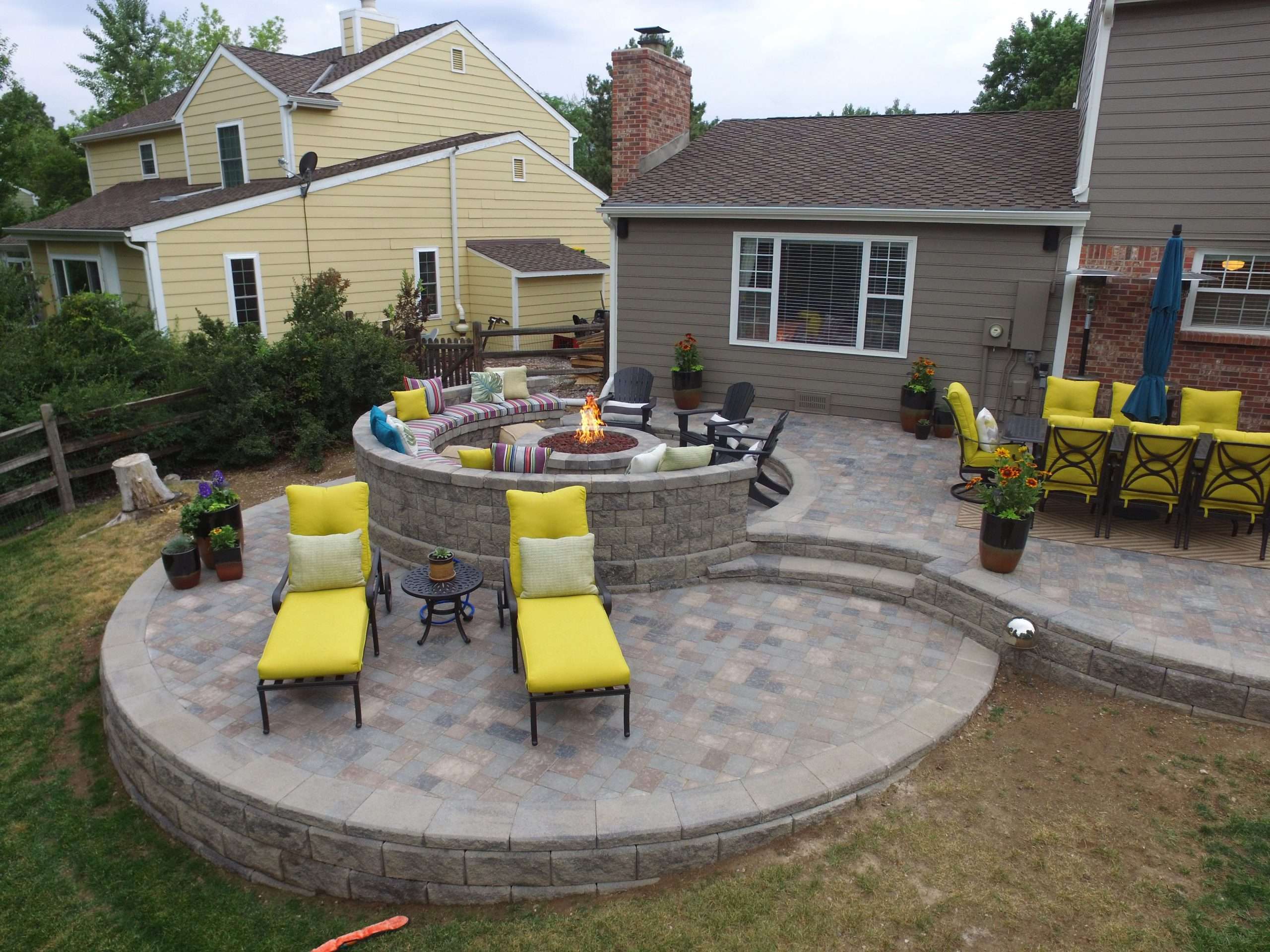This is a raised paver patio we built in 2017. Main patio ...