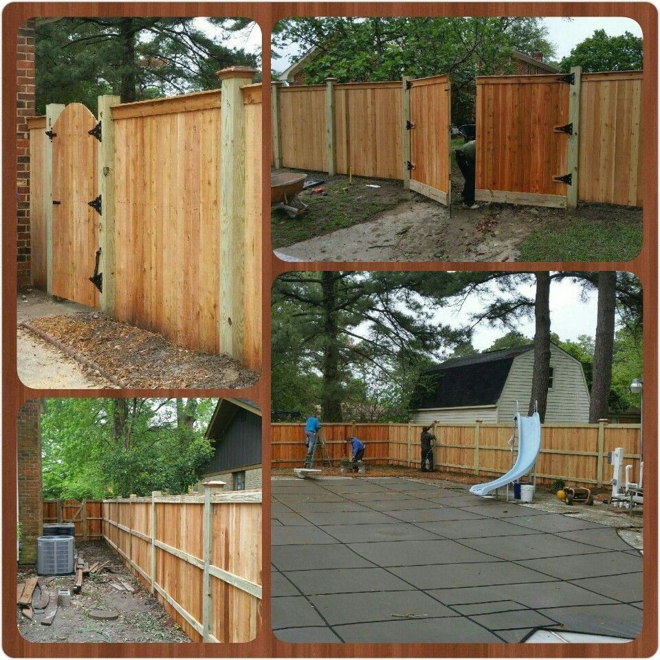 This new cedar fence will offer some much wanted privacy to the pool ...
