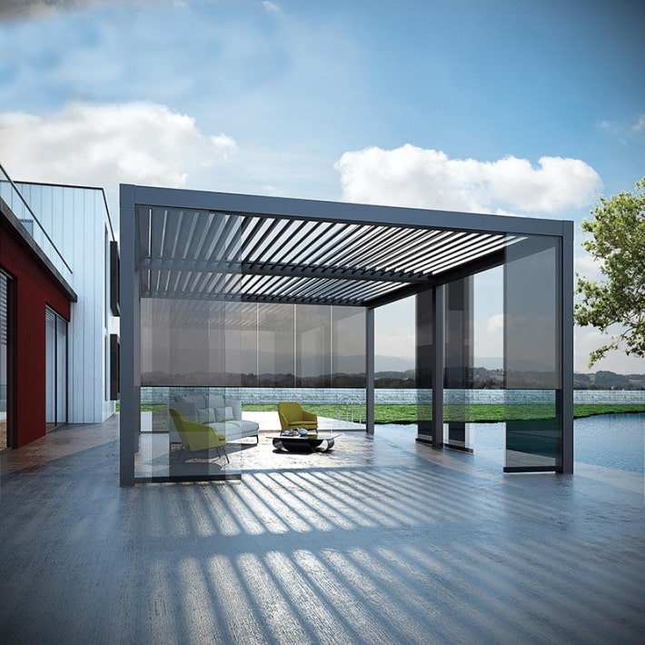 Waterproof terrace louvre roof outdoor aluminum metal pergola kits 4x3 ...