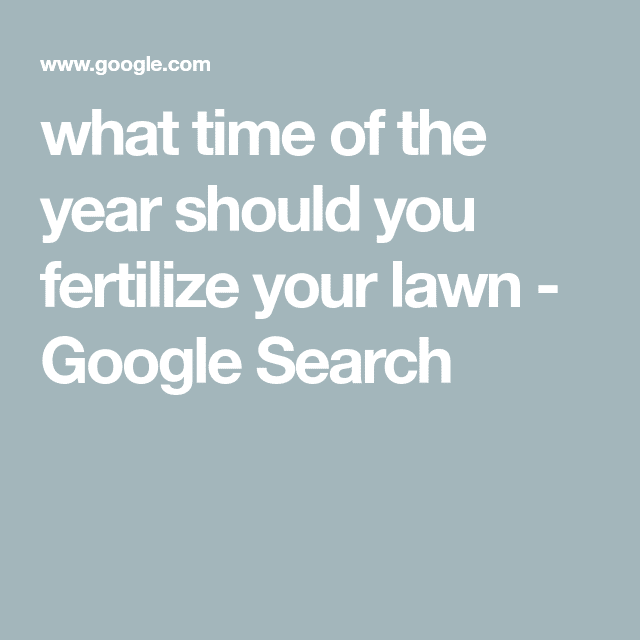 what time of the year should you fertilize your lawn
